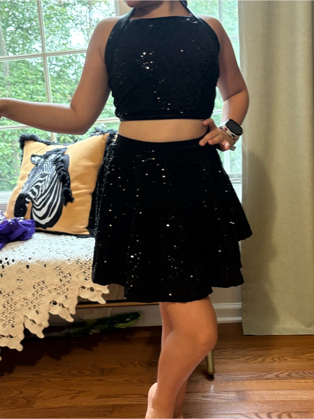 Black Sequin Dance Costume - Two-Piece - Balera✨🖤